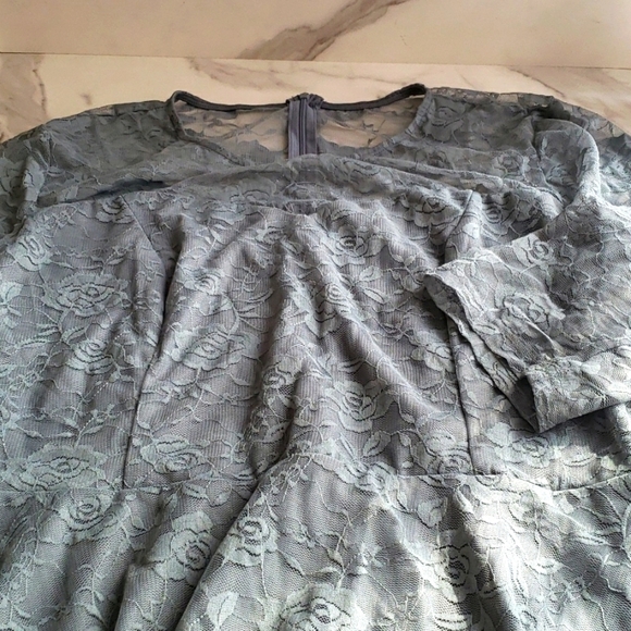 Dressystar Lace  Bridesmaid Dresses w/Sheer Neckline 3/4 sleeves in B-Grey 3XL - Picture 5 of 11